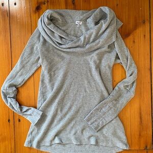 Soft Cotton Blend Cowl Neck Waffle Tunic